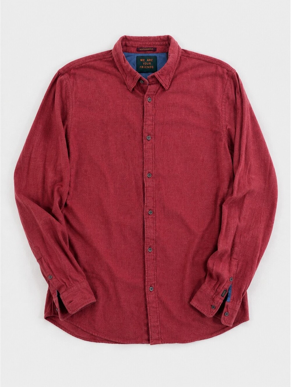 Scotch & Soda Men’s Red Brushed Cotton Button Down Shirt Size L